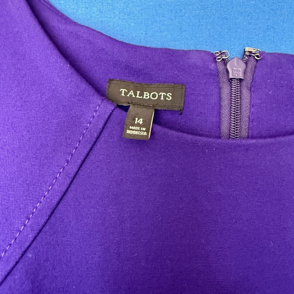 Talbots Purple Sleeveless Sheath Dress - Picture 2 of 5